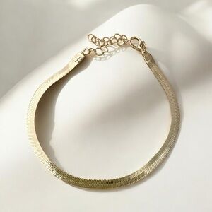NEW Brazilian 18k Gold Filled Herring Bone Bracelet 8” + 2.5” extender